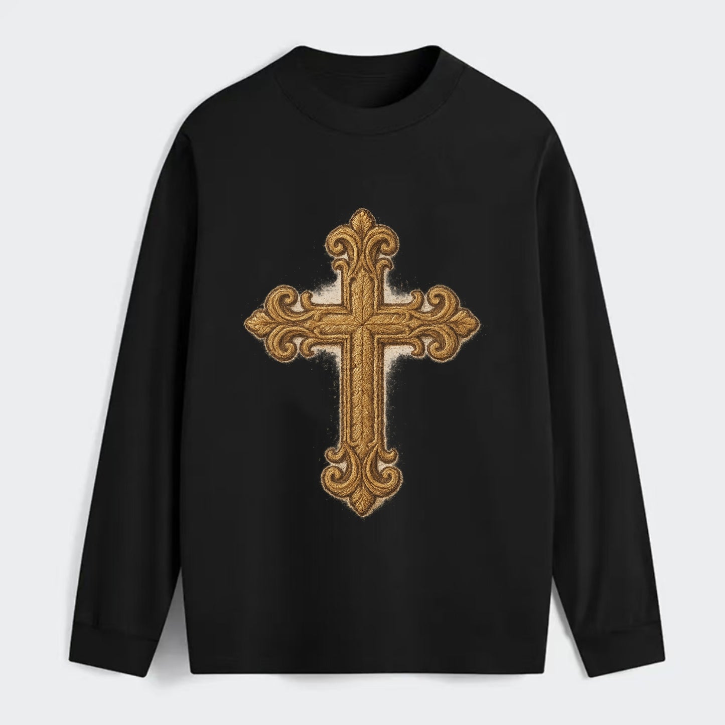 Baroque Cross  - Classic Long Sleeve Shirt - Black