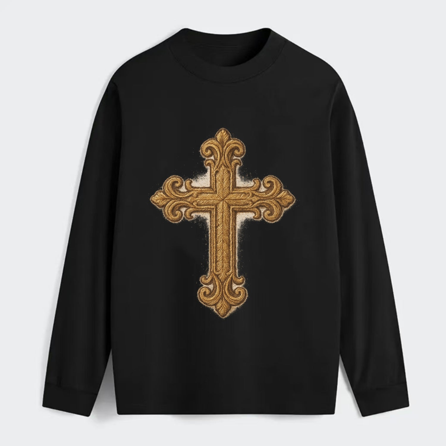 Baroque Cross  - Classic Long Sleeve Shirt - Black