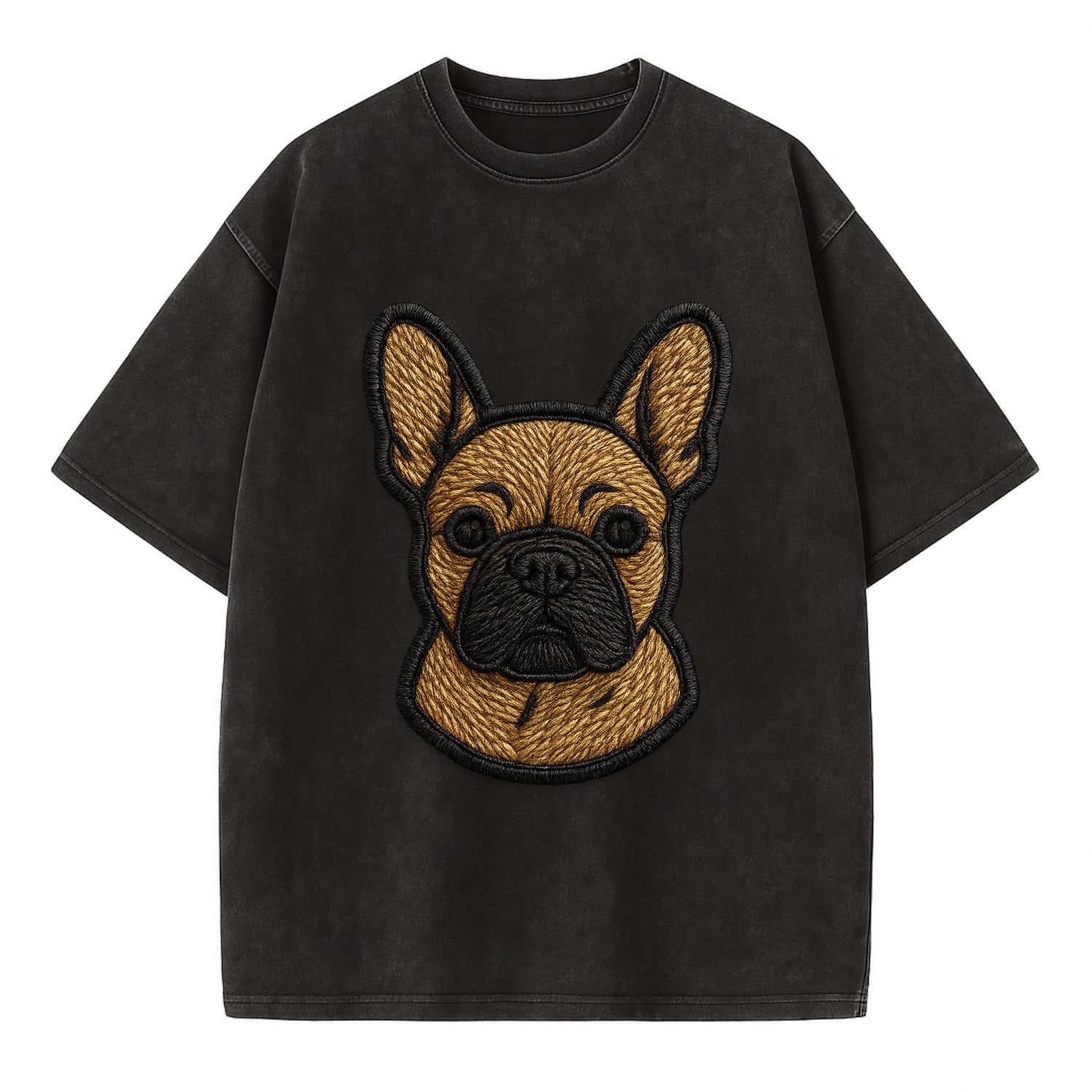 French Bulldog - Modern streetwear style - Vintage T-shirt - Black