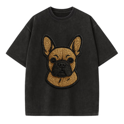 French Bulldog - Modern streetwear style - Vintage T-shirt - Black
