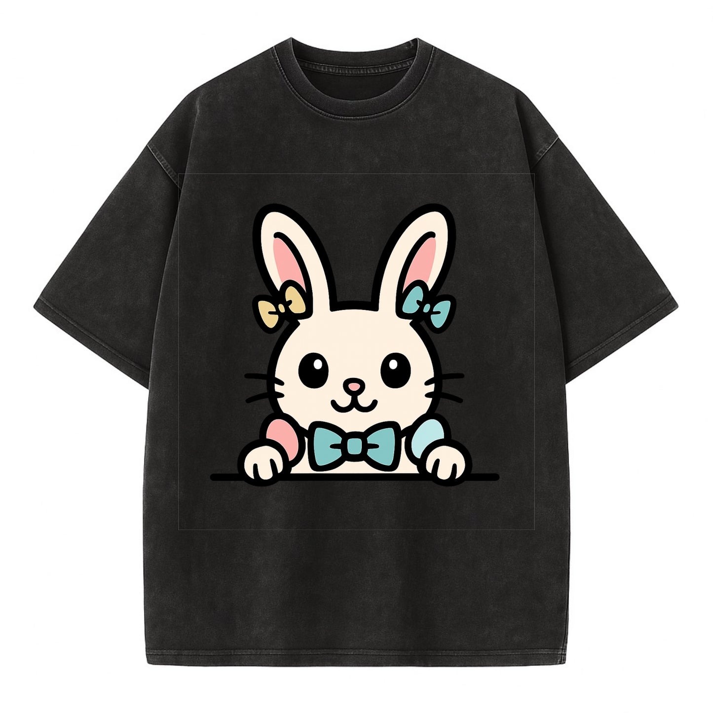 Easter Bunny  - Vintage T-shirt - Black