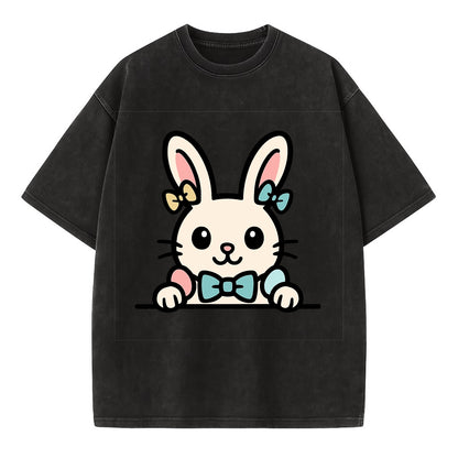 Easter Bunny  - Vintage T-shirt - Black