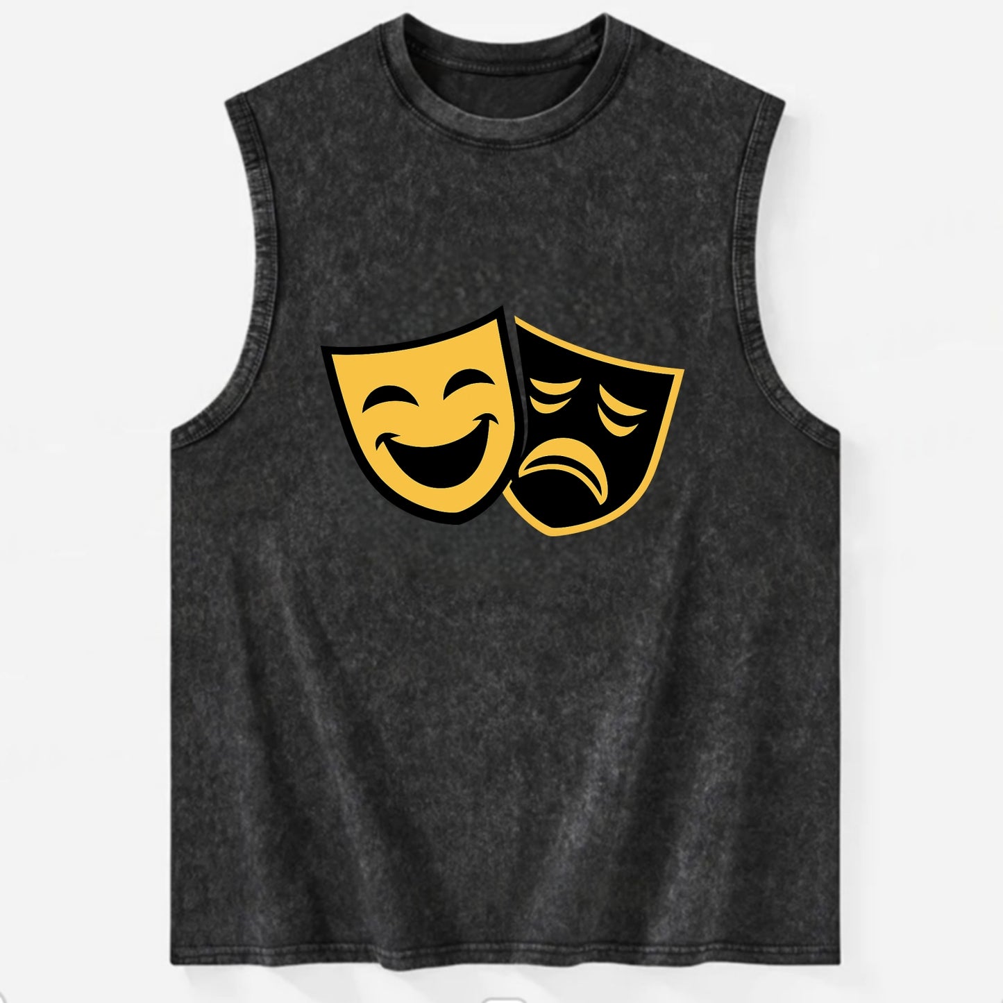 Golden Duality of Theater - Vintage Washed Tank - Black