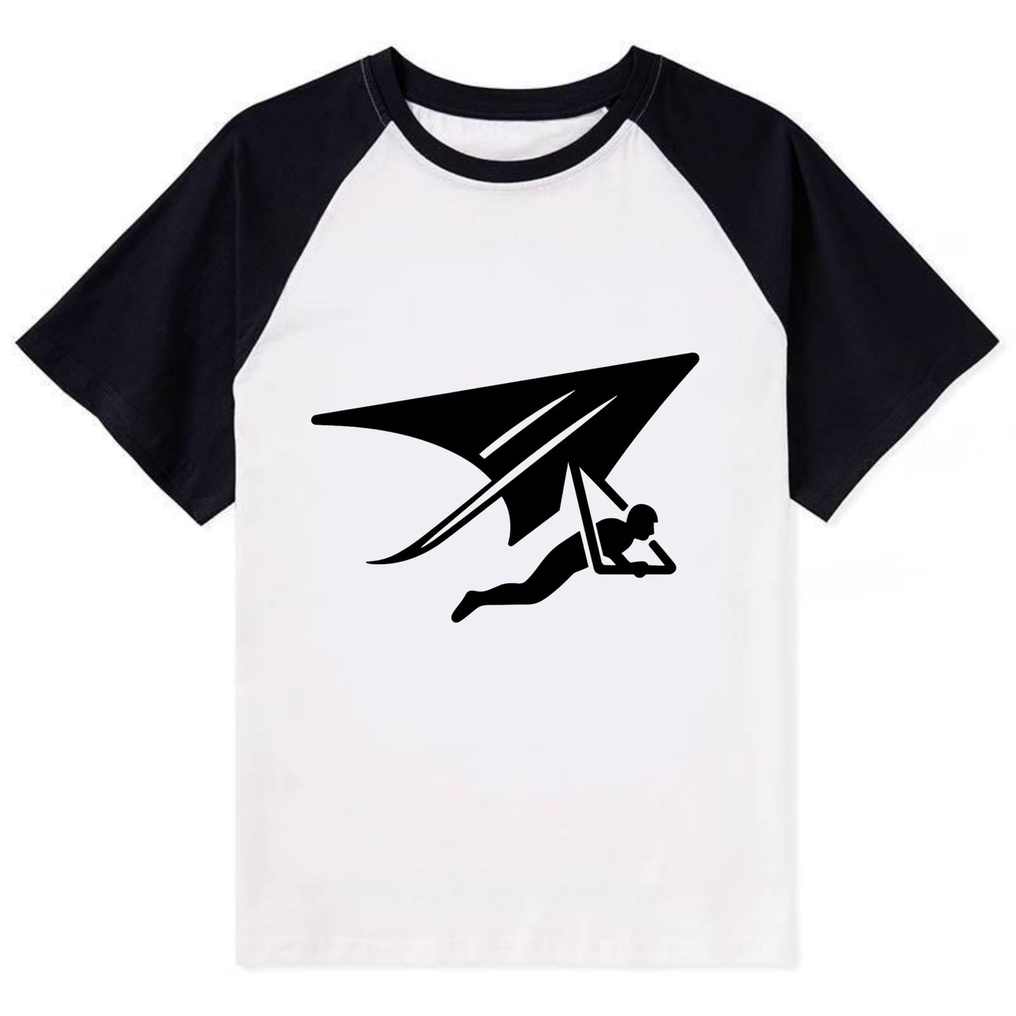 Hang glider soaring - Contrast Raglan T-shirt - Black