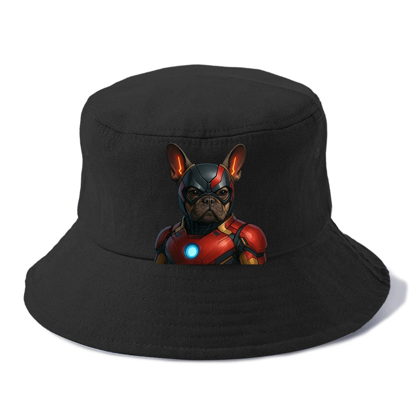 French Bulldog Iron Man  - Bucket Hat - Black