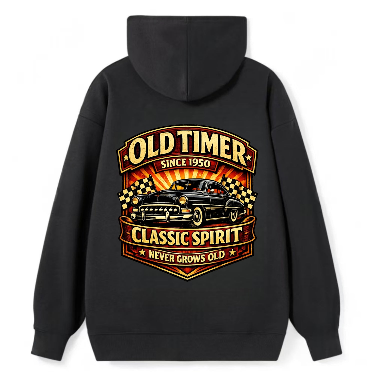 Old Timer Classic Spirit - Classic Pullover Hoodie - Black