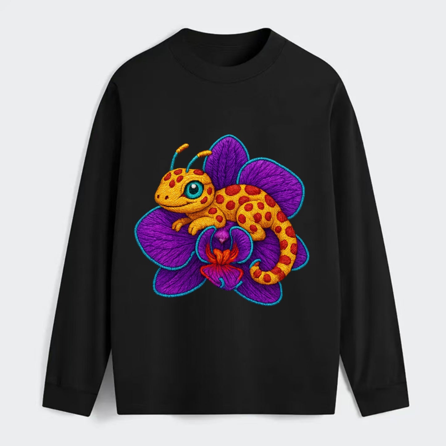 Leopard Orchid - Classic Long Sleeve Shirt - Black