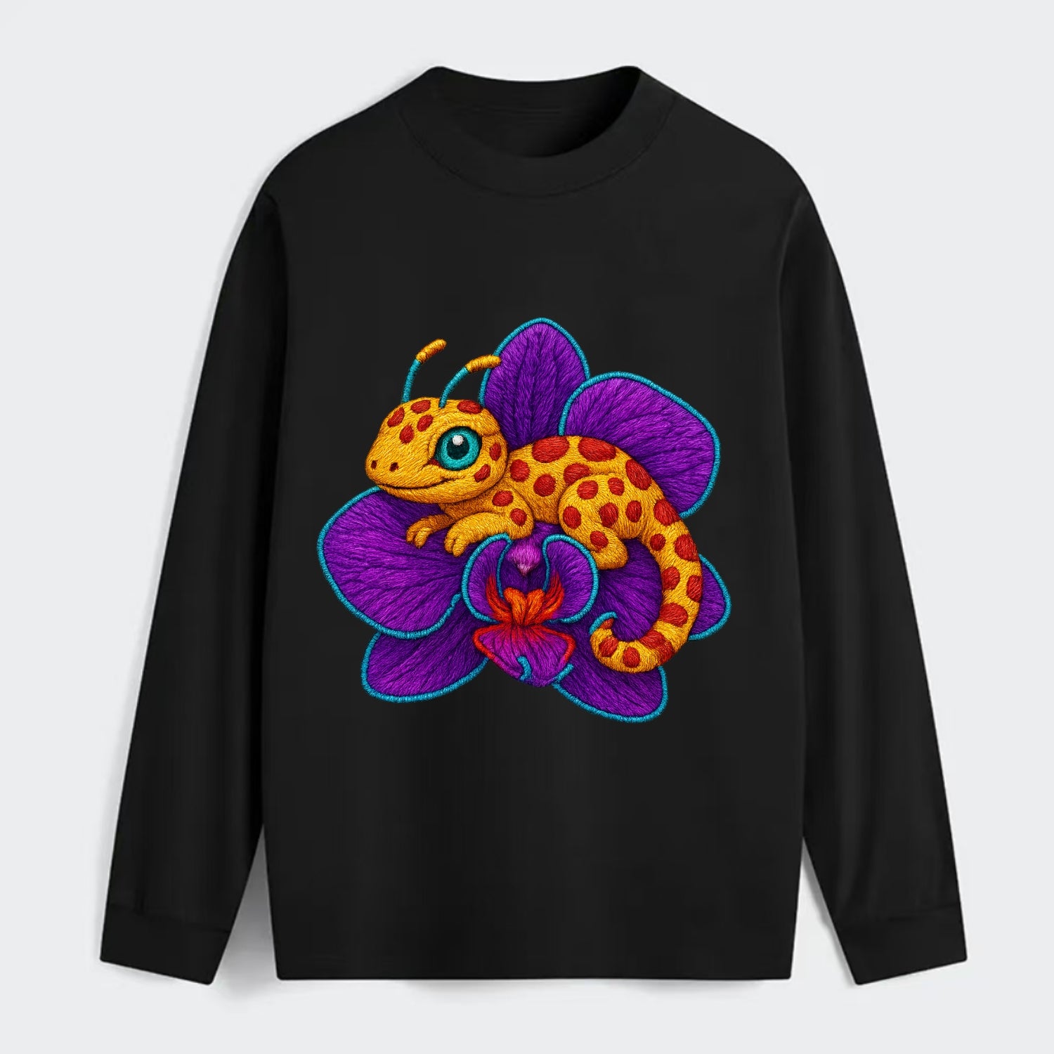 Leopard Orchid - Classic Long Sleeve Shirt - Black