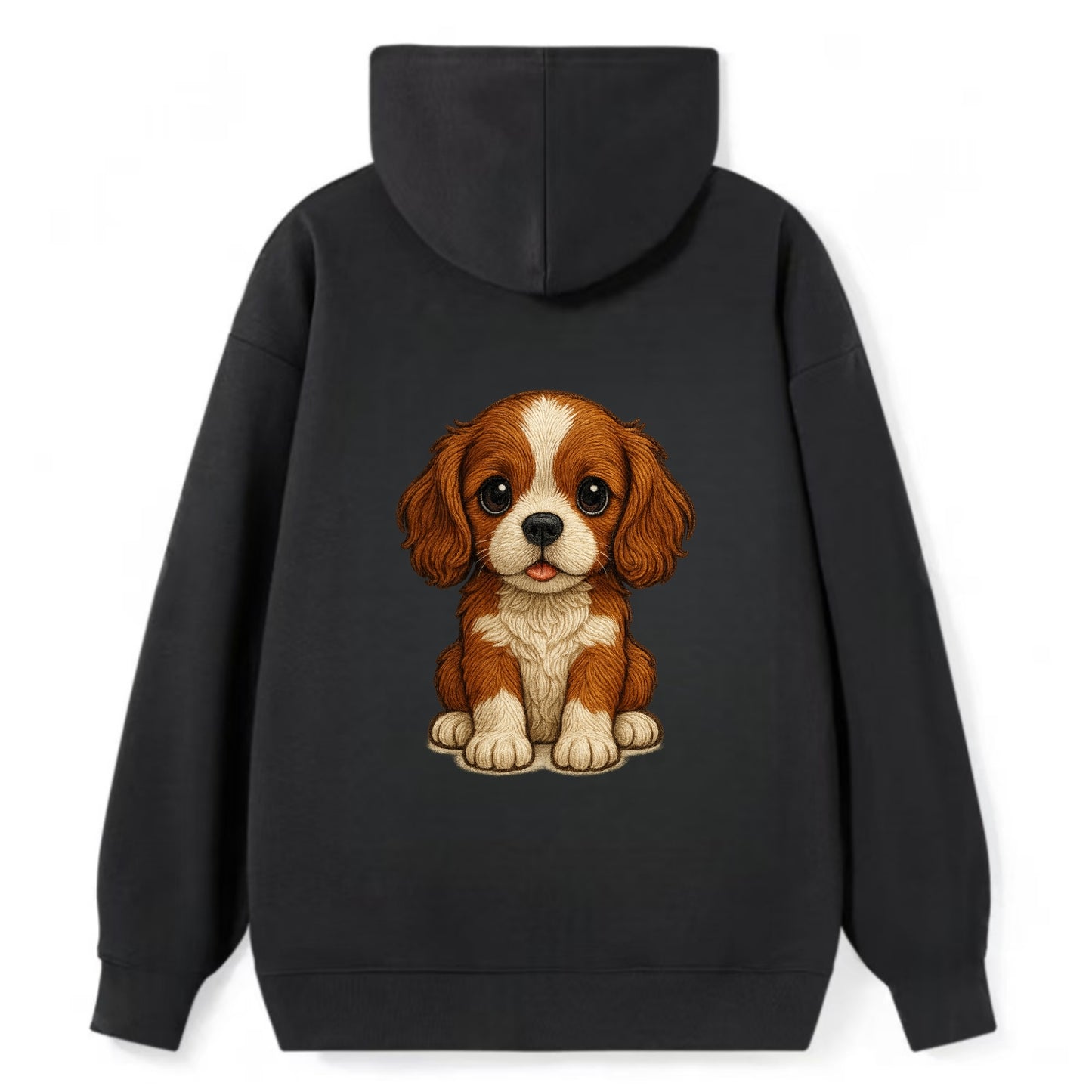 Baby Cavalier King Charles Spaniel Puppy - silky ears, gentle eyes, sweet - Classic Pullover Hoodie - Black