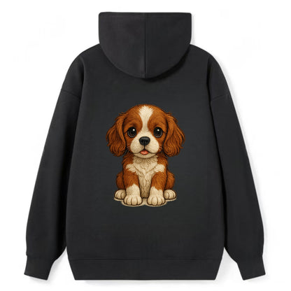 Baby Cavalier King Charles Spaniel Puppy - silky ears, gentle eyes, sweet - Classic Pullover Hoodie - Black