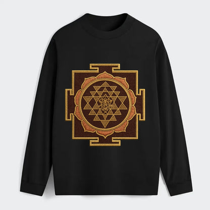 Sri Yantra  - Classic Long Sleeve Shirt - Black