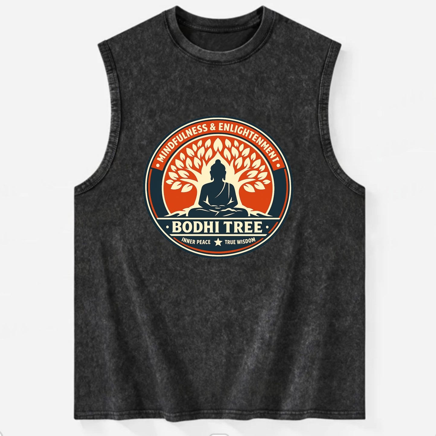 Zen Harmony Emblem - Vintage Washed Tank - Black
