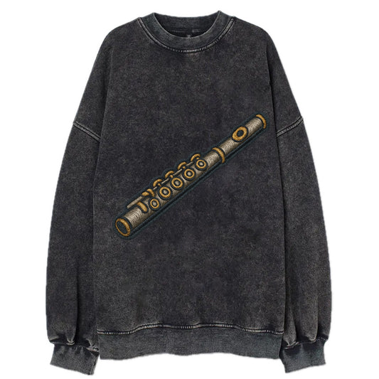 Flute  - Vintage Sweatshirt - Black