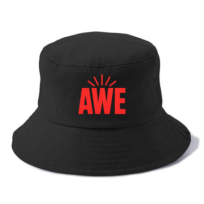 Bold typography design - "AWE" - overwhelming wonder - Bucket Hat - Black