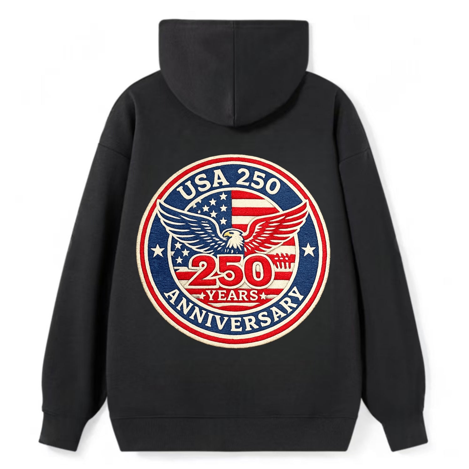 Usa 250th Anniversary Eagle - Classic Pullover Hoodie - Black