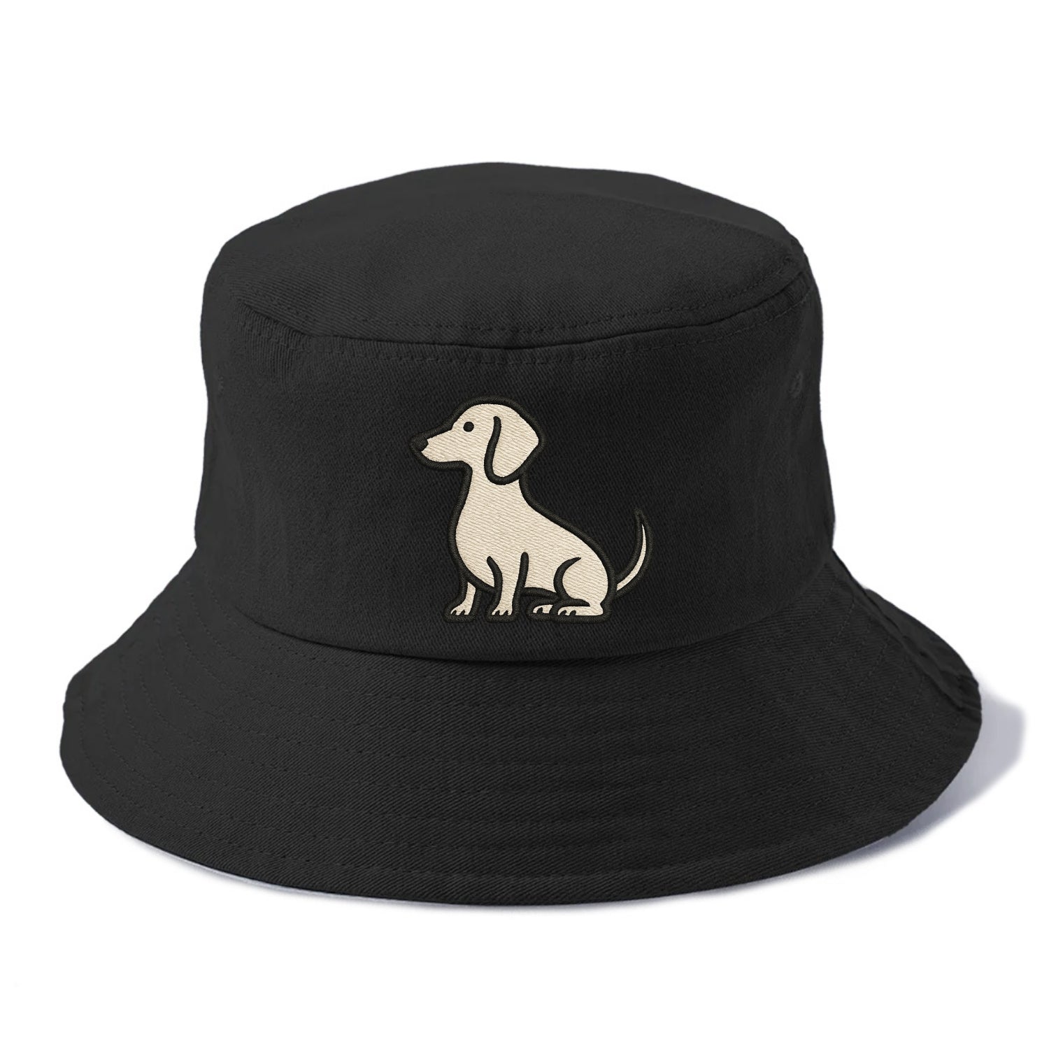 Dachshund - Long body profile view - Bucket Hat - Black