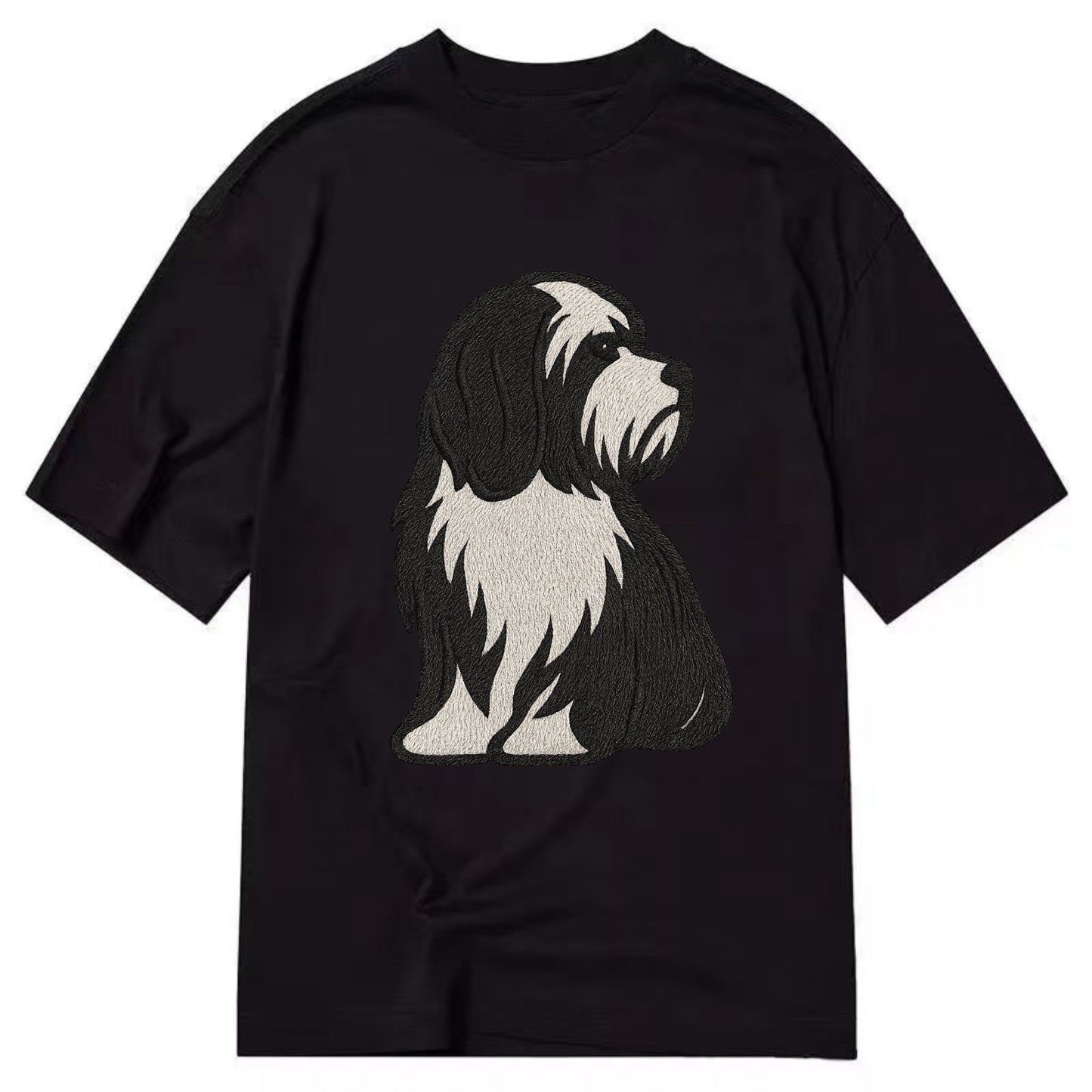 Tibetan Terrier - Black and white long c - Classic T-shirt - Black