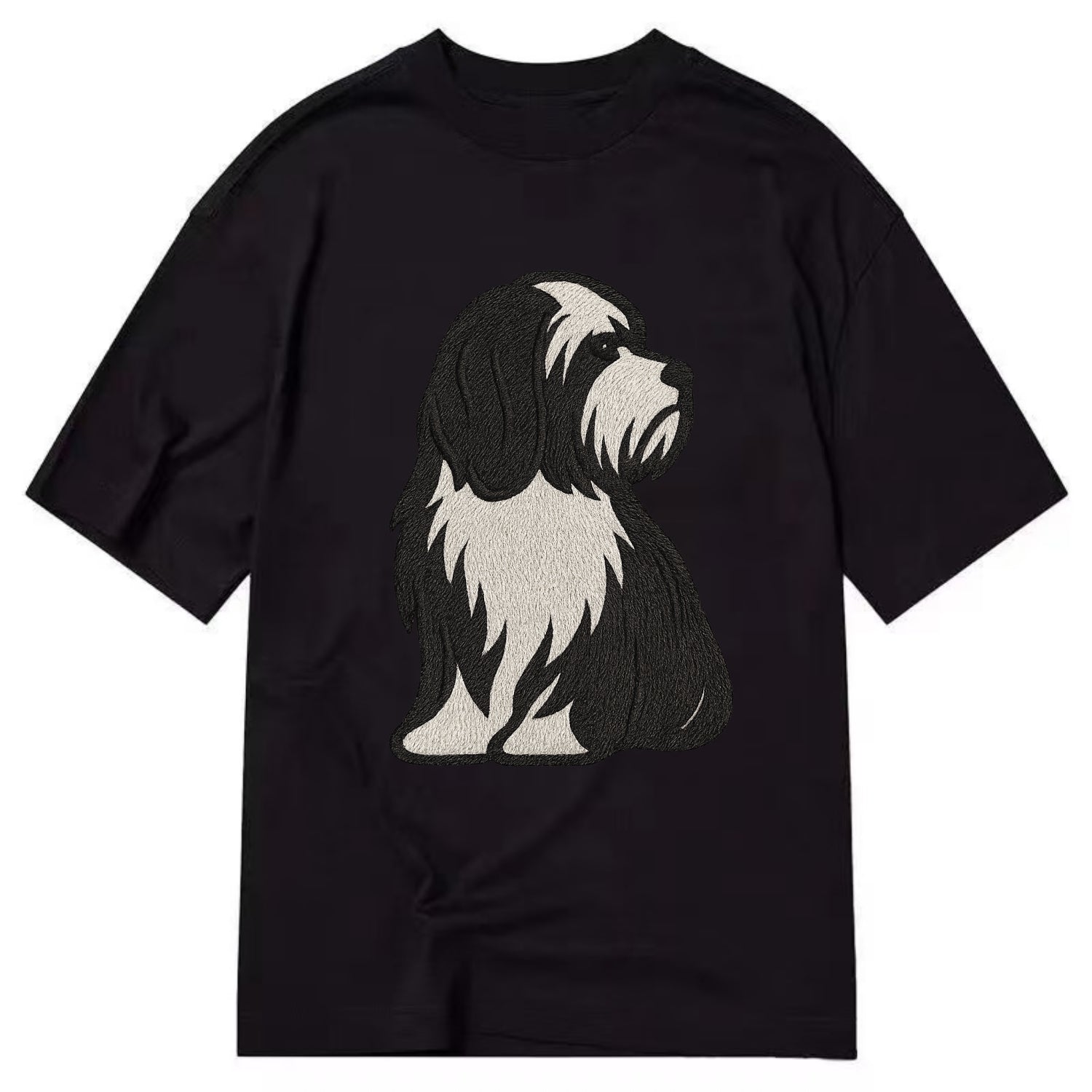 Tibetan Terrier - Black and white long c - Classic T-shirt - Black