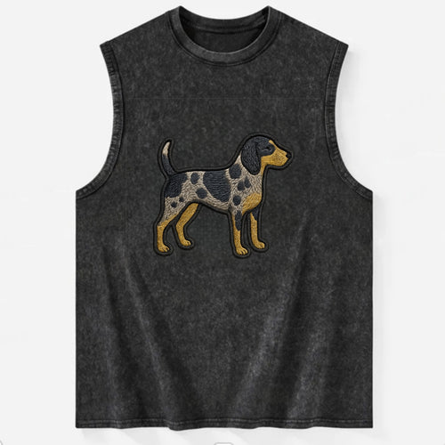 Bluetick Coonhound - Trendy spotted hound logo with prominent black border - Vintage Washed Tank
