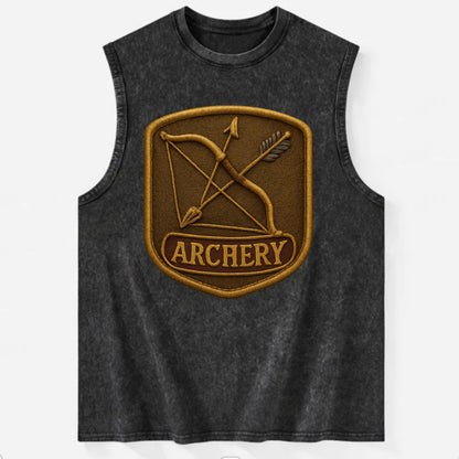Bow and arrow crossed - archery enthusiast - Vintage Washed Tank - Black