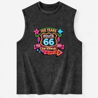 CENTENNIAL BADGE | 100 Years celebration emblem | 1926-2026 dates | - Vintage Washed Tank - Black