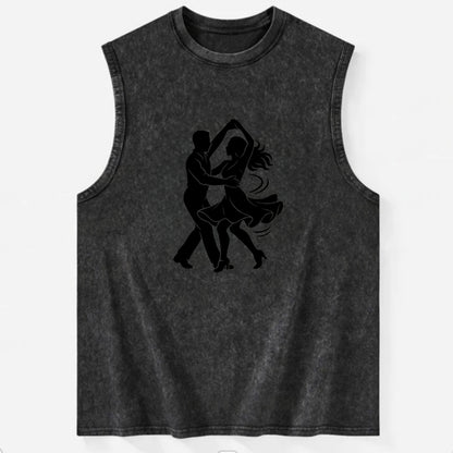 Salsa dancers spinning turn - Vintage Washed Tank - Black