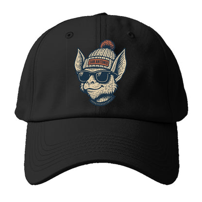 San Antonio Bat wearing San Antonio beanie with pom pom and wayfarer - Baseball Cap For Big Heads - Black