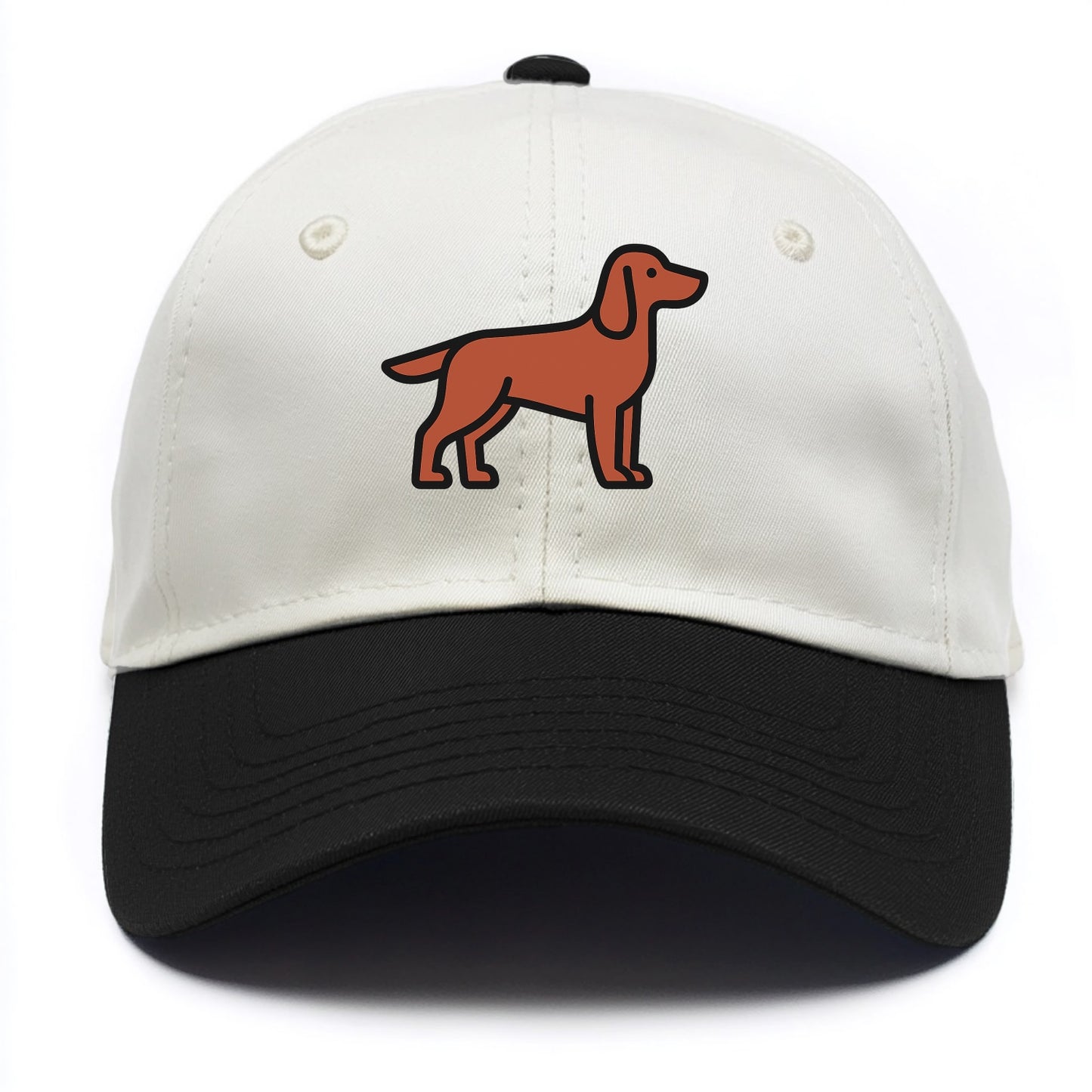 Irish Setter - Red/chestnut flat side profile - Two Tone Cap - Black