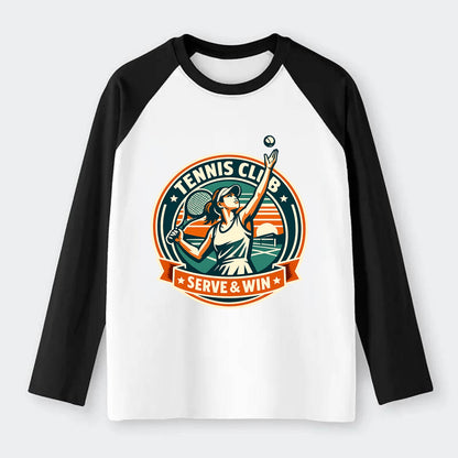 Ace of the Court - Raglan Long Sleeve T-Shirt - Black