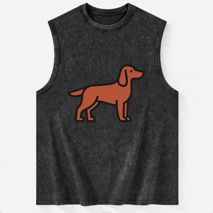 Irish Setter - Red/chestnut flat side profile - Vintage Washed Tank - Black