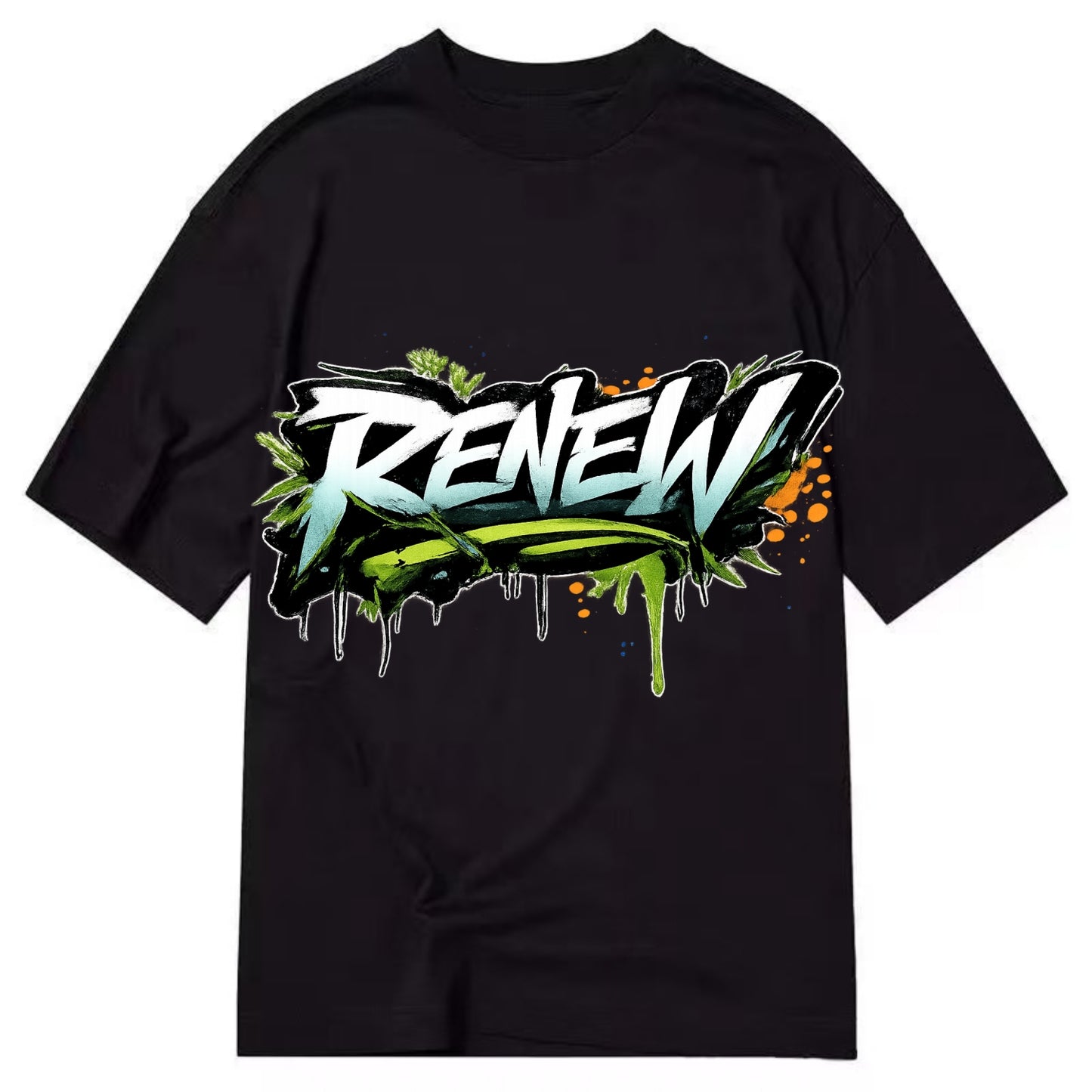 Bold typography design - "RENEW" - starting fresh, regenerating - Classic T-shirt - Black