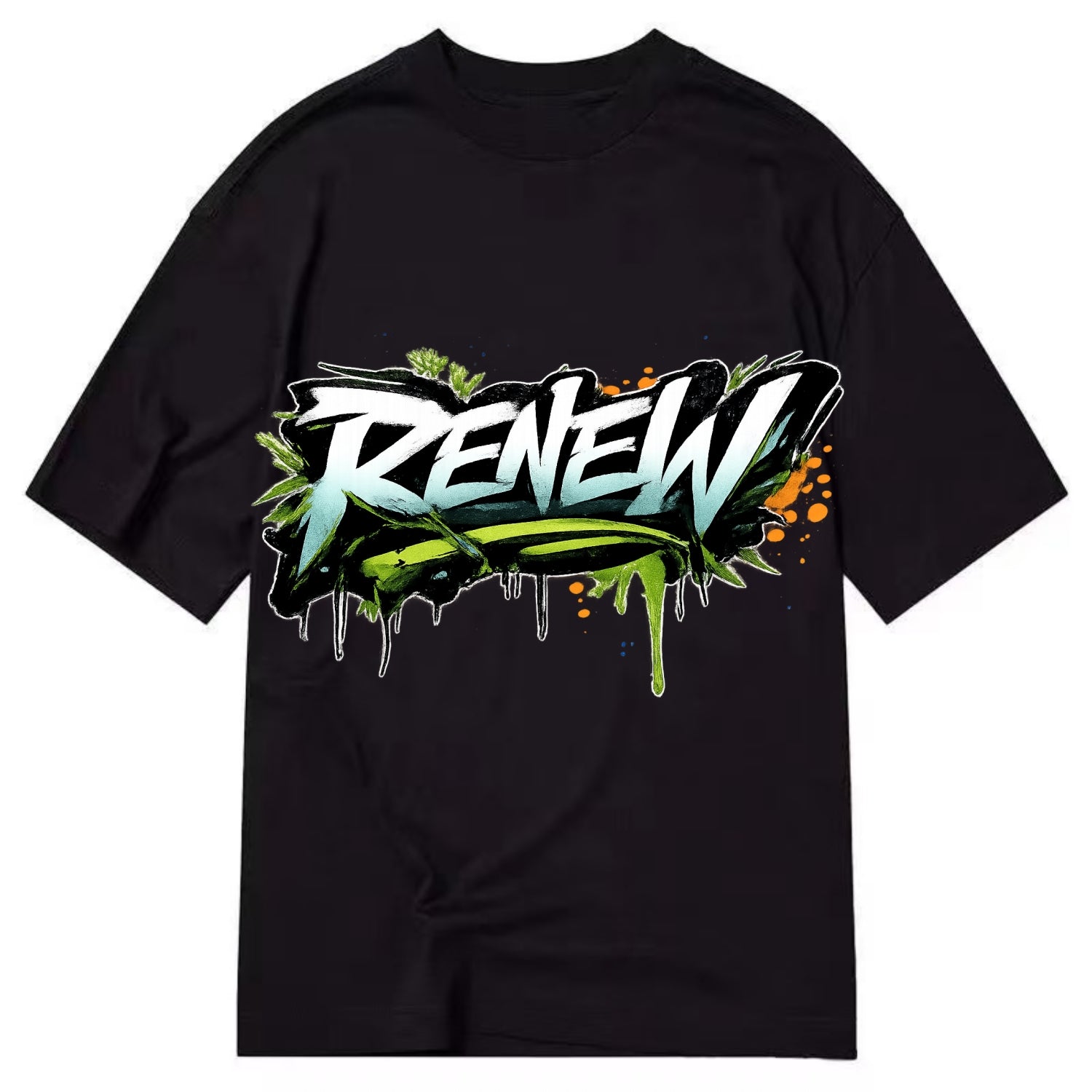 Bold typography design - "RENEW" - starting fresh, regenerating - Classic T-shirt - Black