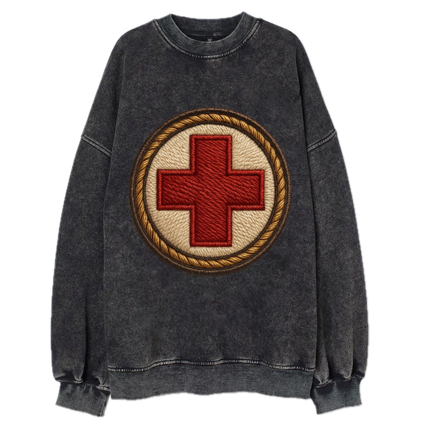 Medical Cross  - Vintage Sweatshirt - Black
