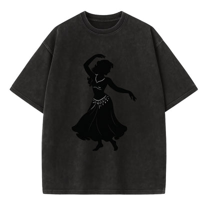 Belly dancer graceful gesture - Vintage T-shirt - Black