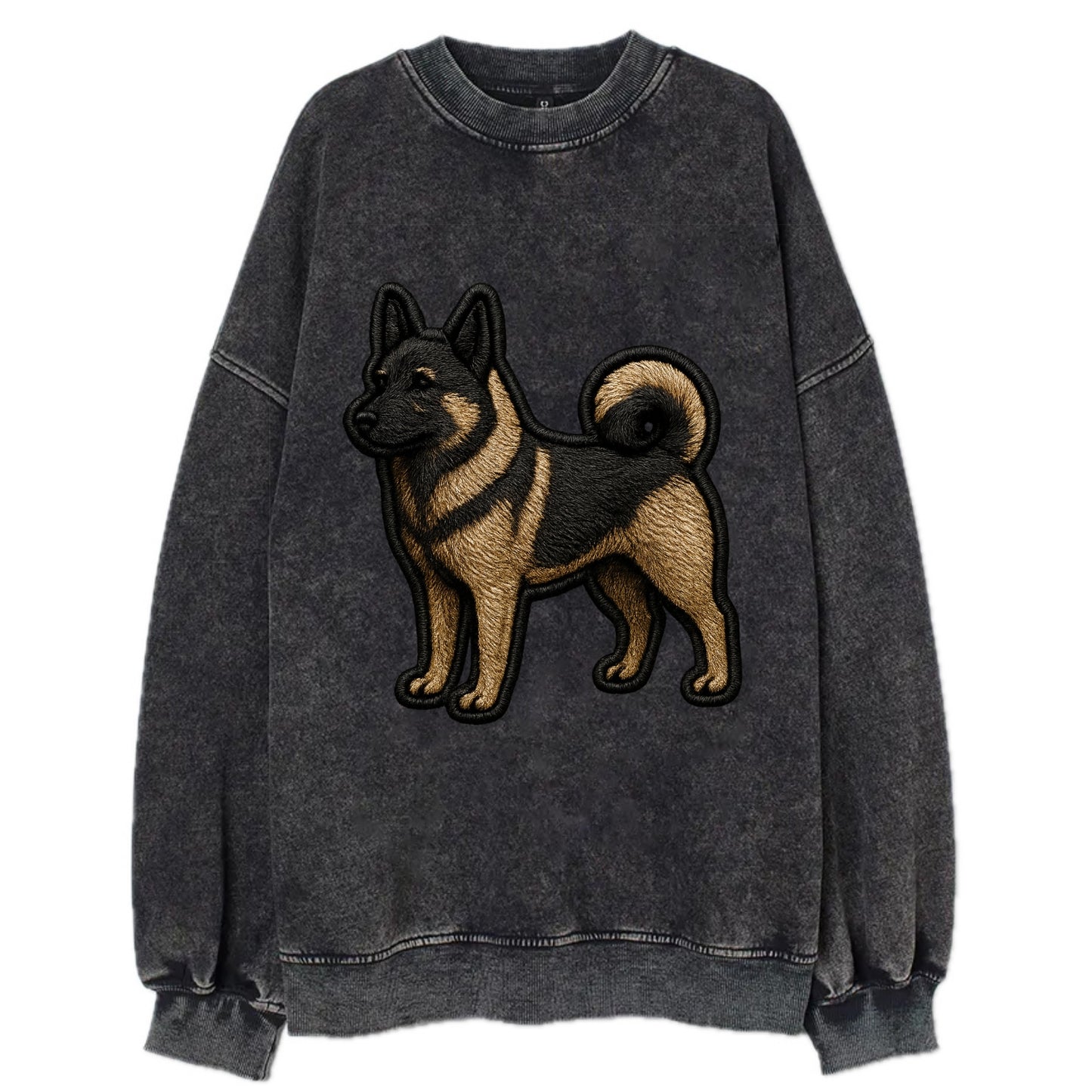 Norwegian Elkhound - Trendy Nordic desig - Vintage Sweatshirt - Black