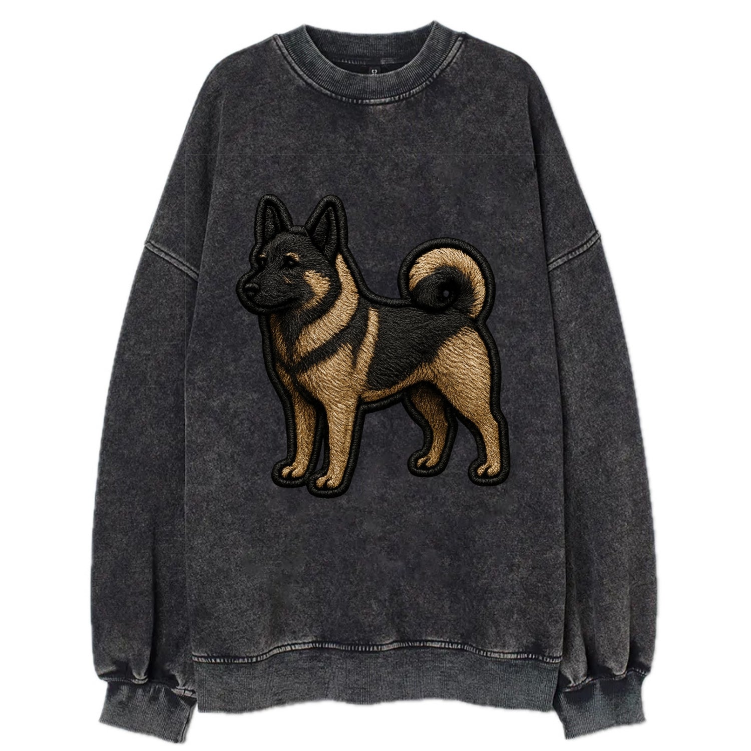 Norwegian Elkhound - Trendy Nordic desig - Vintage Sweatshirt - Black