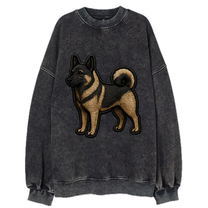 Norwegian Elkhound - Trendy Nordic desig - Vintage Sweatshirt - Black