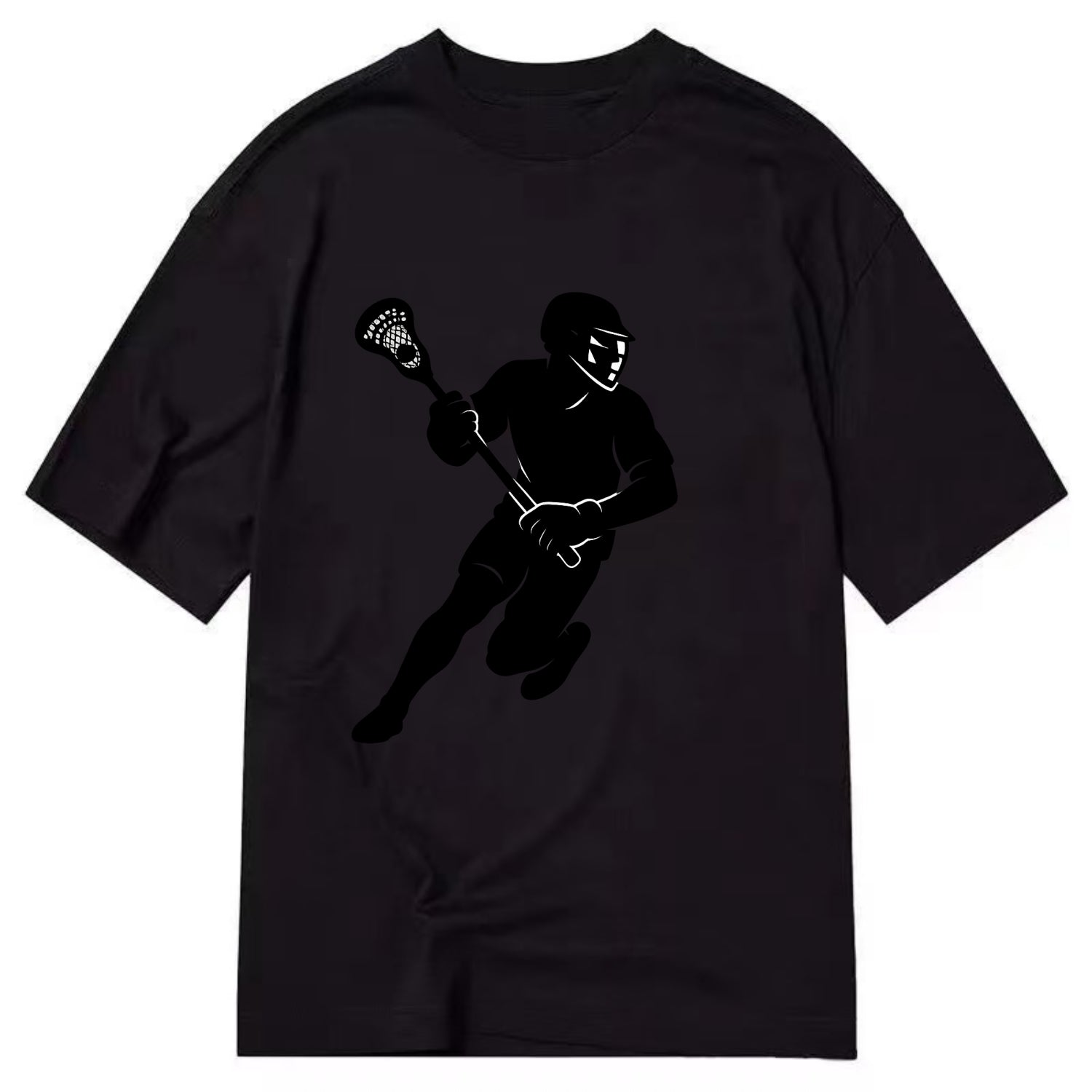 Lacrosse player cradling stick - Classic T-shirt - Black