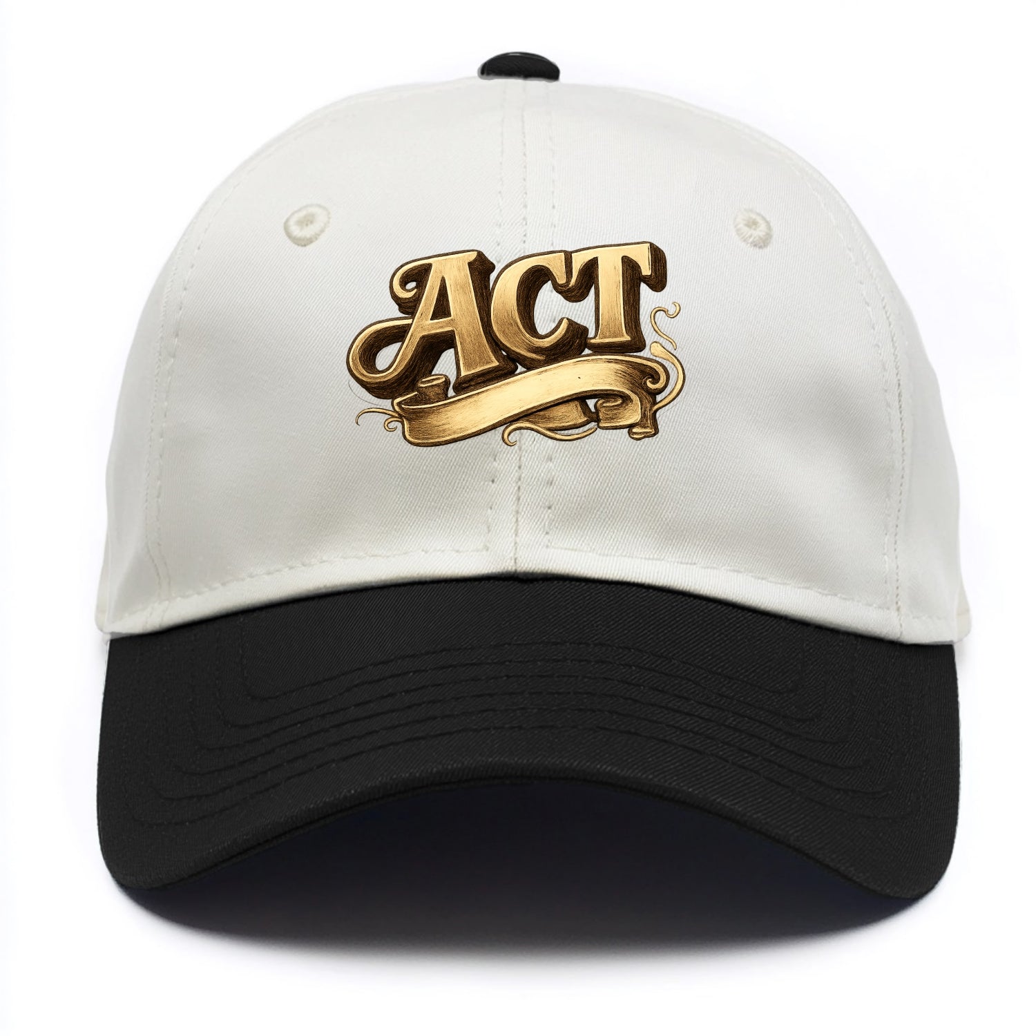 Bold typography design - "ACT" - take action, do something - Two Tone Cap - Black