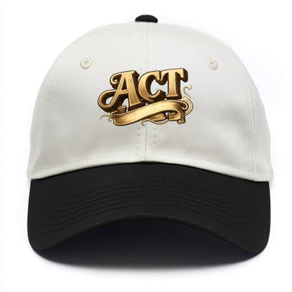 Bold typography design - "ACT" - take action, do something - Two Tone Cap - Black