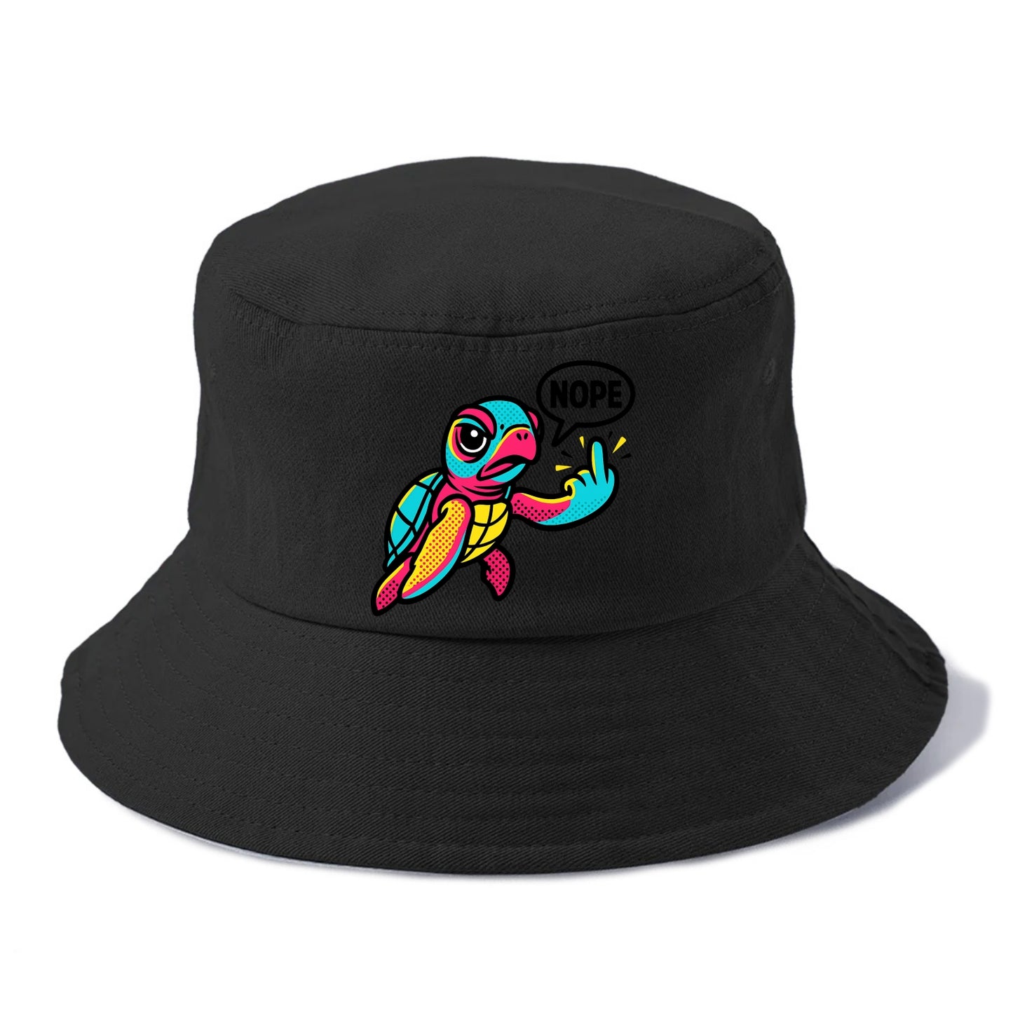 baby sea turtle swimming gracefully, one flipper extended sassily - Bucket Hat - Black