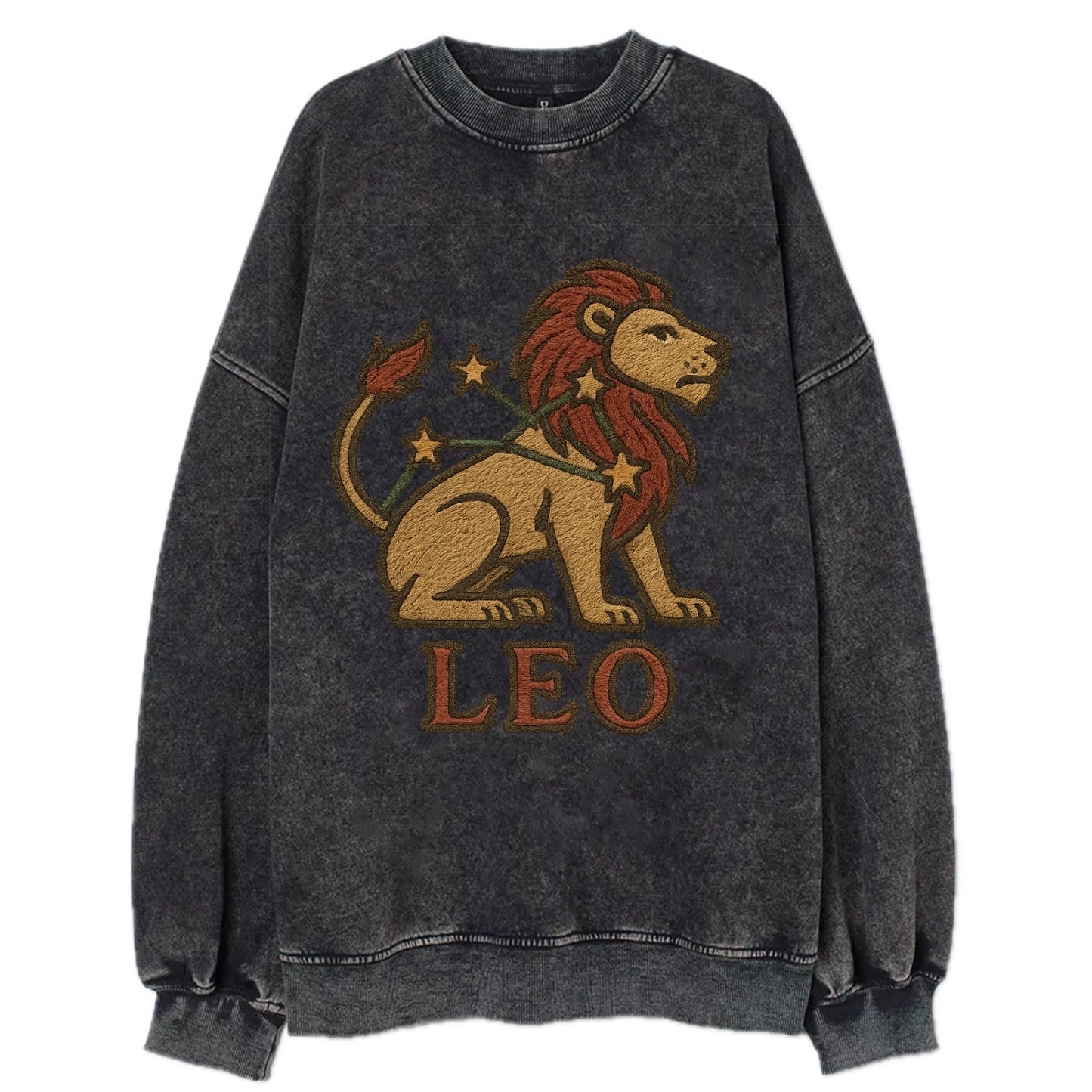 Leo Lion  - Vintage Sweatshirt - Black