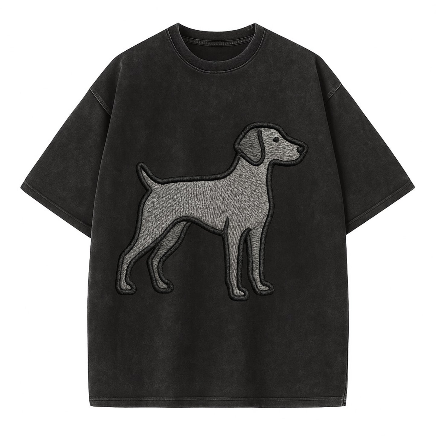 Weimaraner - Trendy gray ghost design wi - Vintage T-shirt - Black