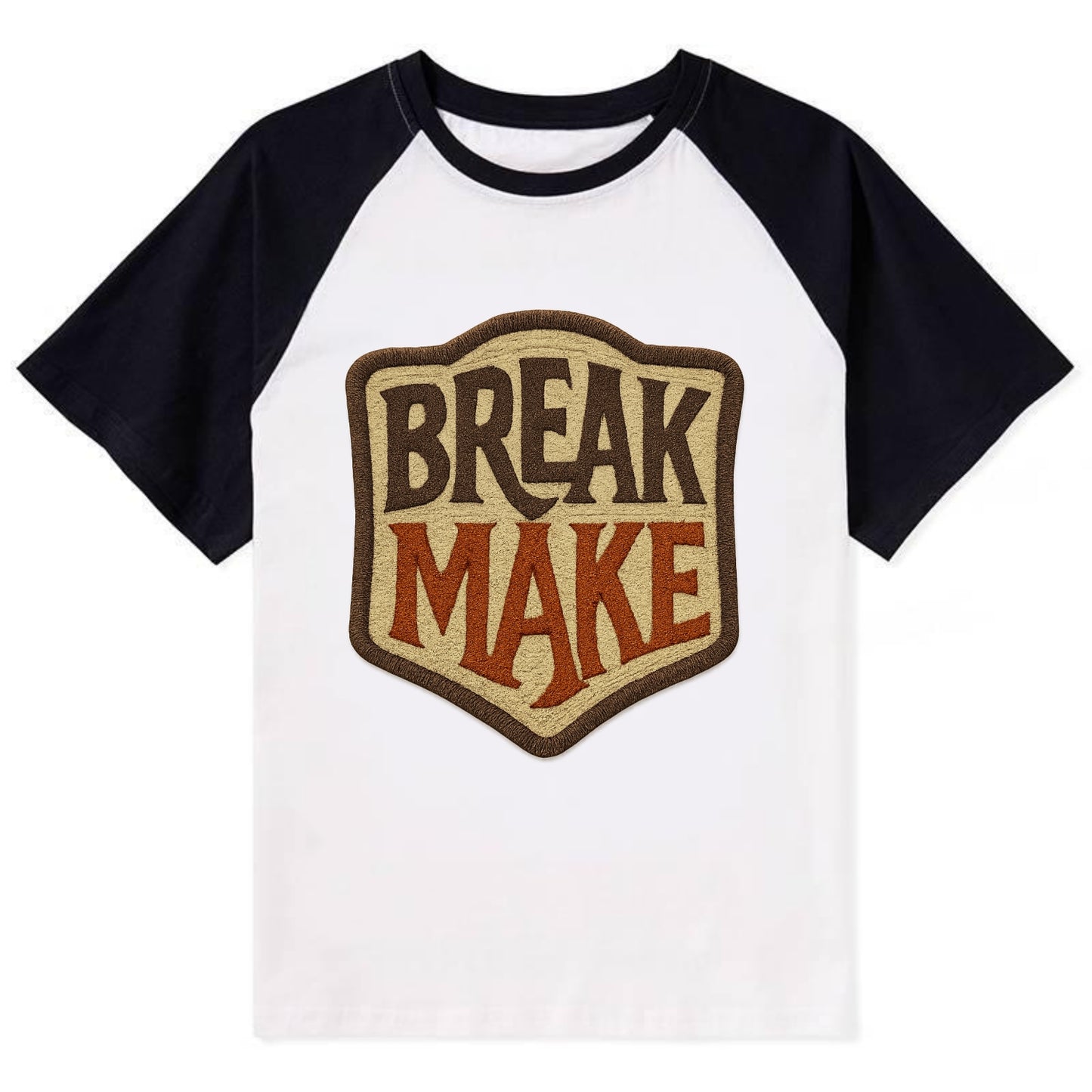 BREAK;MAKE THE RULES Rebel Red Snapback - Contrast Raglan T-shirt - Black