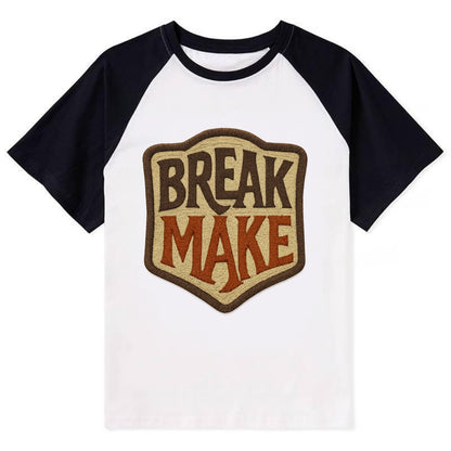 BREAK;MAKE THE RULES Rebel Red Snapback - Contrast Raglan T-shirt - Black