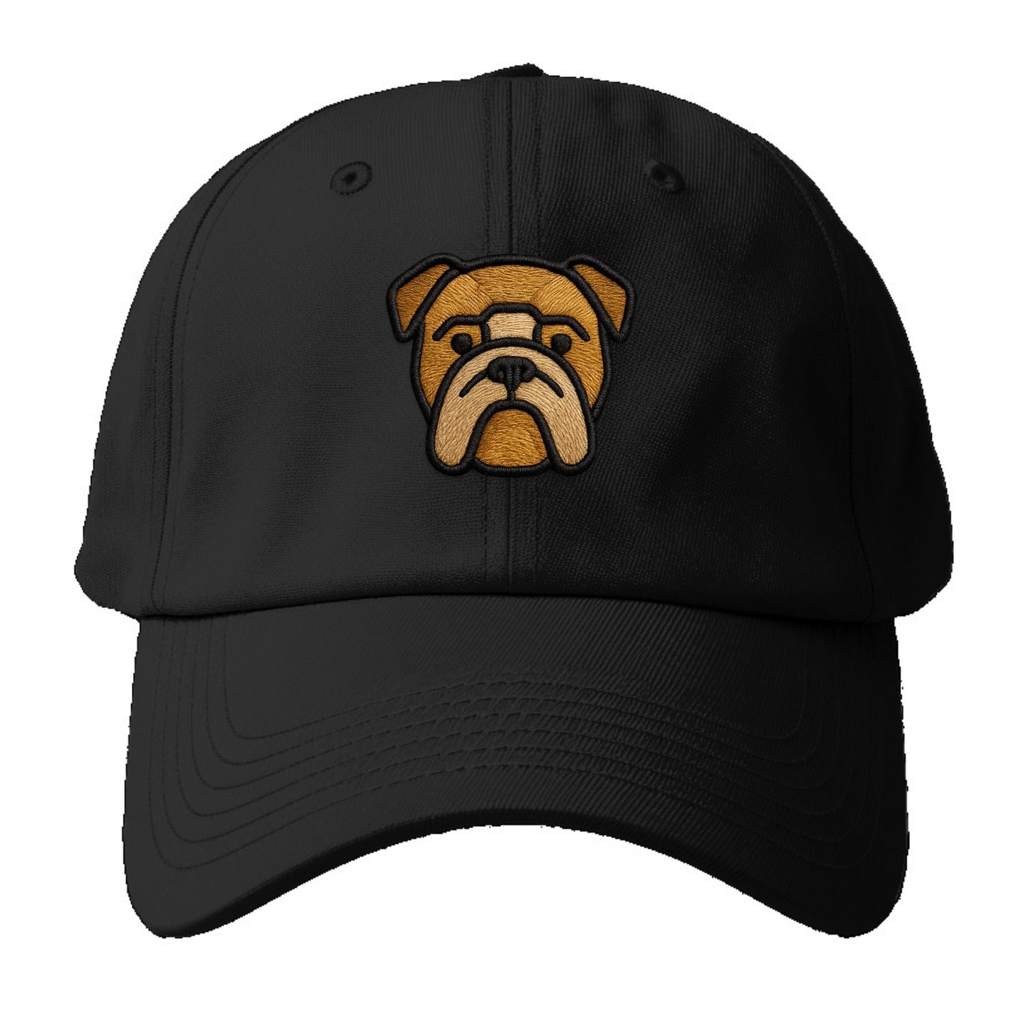 Bulldog - Minimalist geometric design wi - Baseball Cap - Black