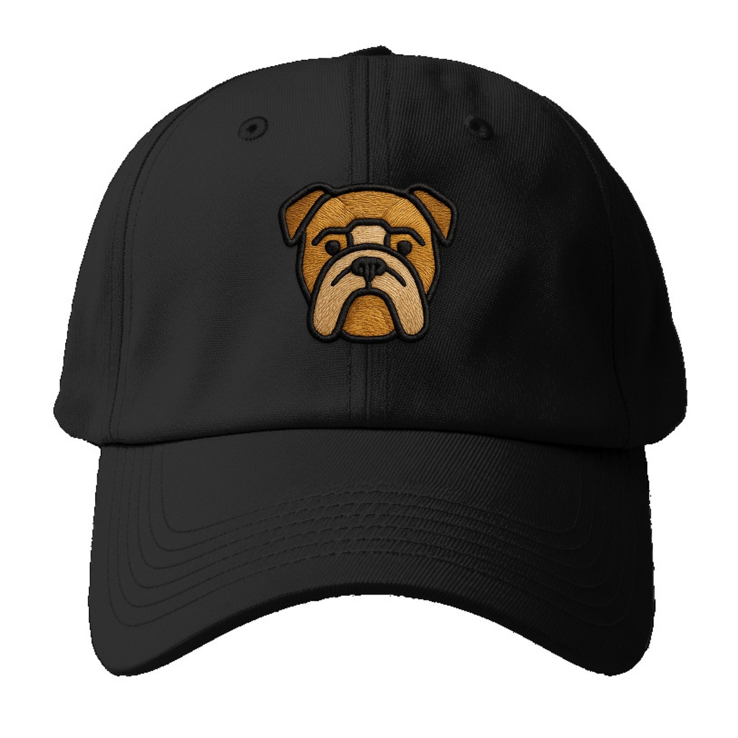 Bulldog - Minimalist geometric design wi - Baseball Cap - Black