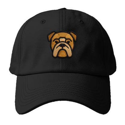 Bulldog - Minimalist geometric design wi - Baseball Cap - Black