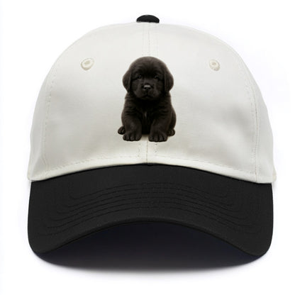 Baby Newfoundland Puppy - giant fluffy black, gentle eyes, webbed paws, - Two Tone Cap - Black