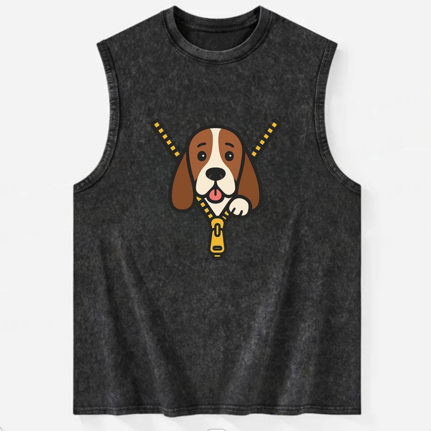 Basset Hound - Vintage Washed Tank - Black